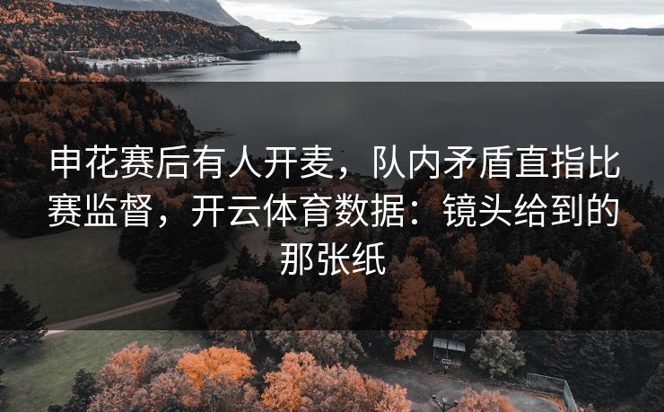 申花赛后有人开麦，队内矛盾直指比赛监督，开云体育数据：镜头给到的那张纸