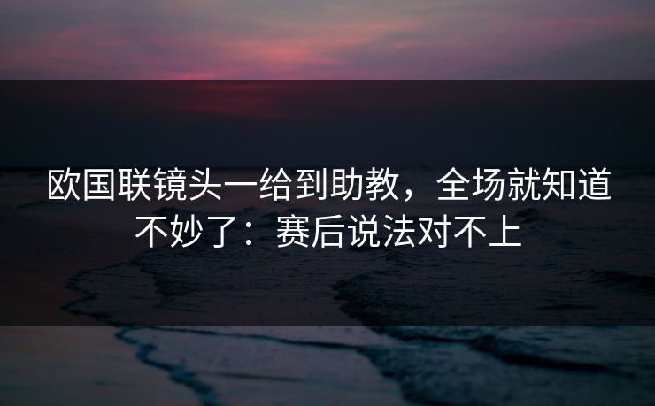 欧国联镜头一给到助教，全场就知道不妙了：赛后说法对不上