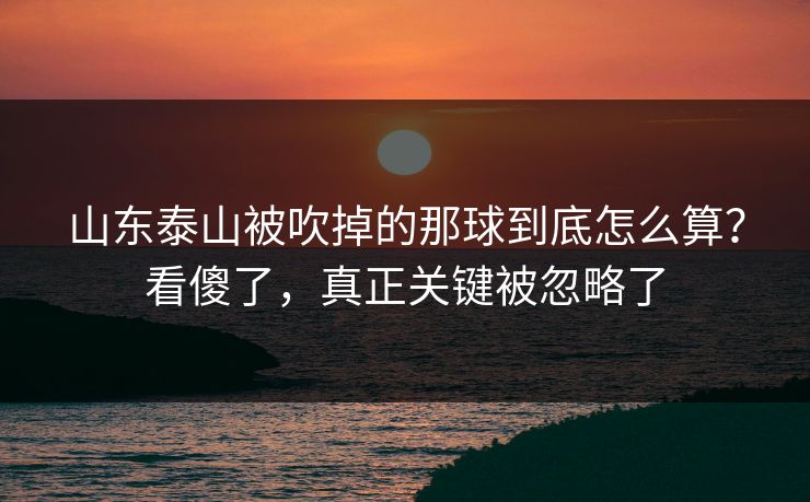 山东泰山被吹掉的那球到底怎么算？看傻了，真正关键被忽略了