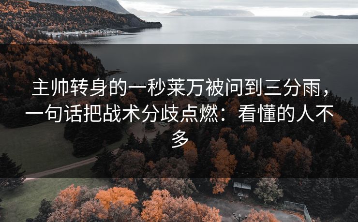 主帅转身的一秒莱万被问到三分雨，一句话把战术分歧点燃：看懂的人不多