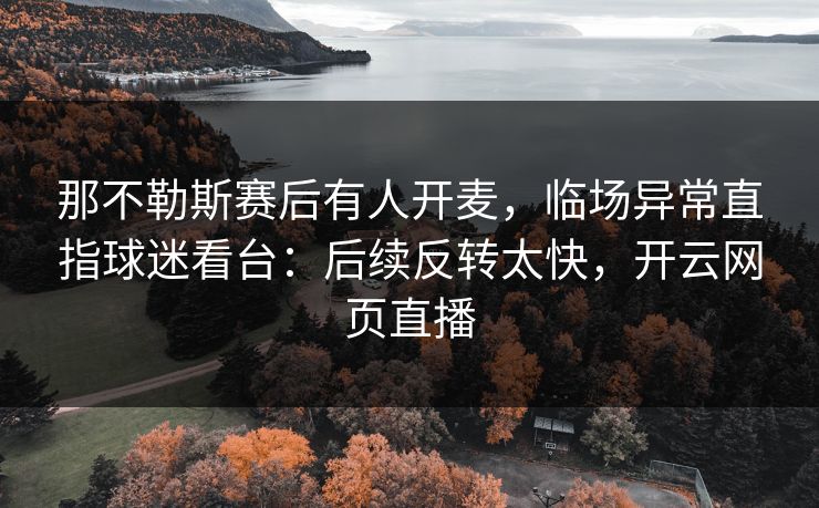 那不勒斯赛后有人开麦,临场异常直指球迷看台:后续反转太快,开云网页直播