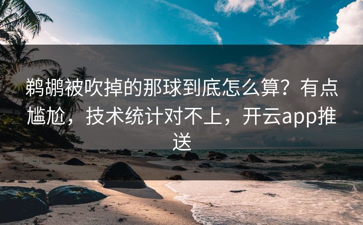 鹈鹕被吹掉的那球到底怎么算？有点尴尬，技术统计对不上，开云app推送